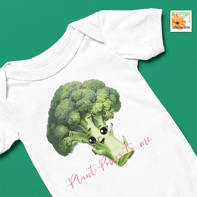 Body Para Bebê Broccoli editável roupa engraçada para bebês vegan (Criador carregado)