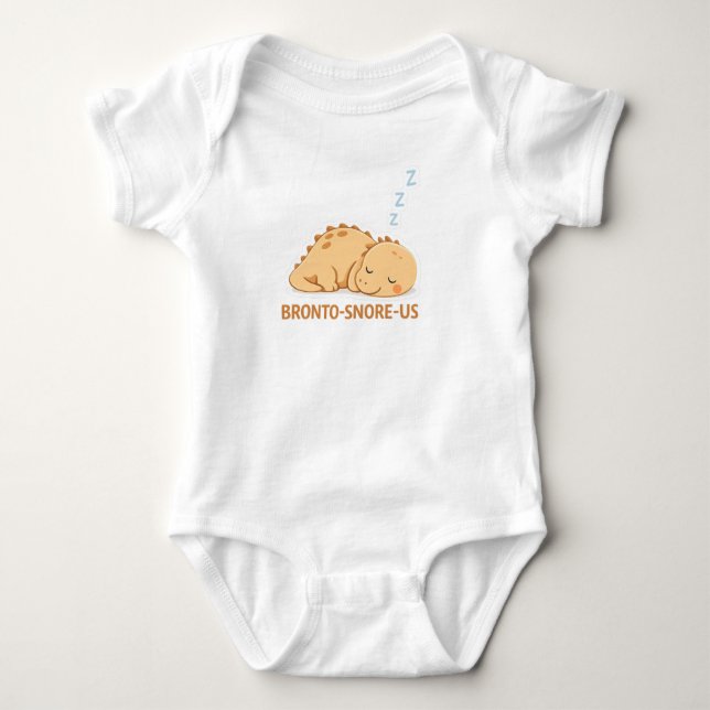 Body Para Bebê Bronto snore us Cute Dino Pun – Funny Kawaii Dinos (Frente)