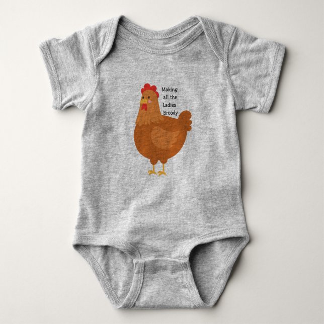 Body Para Bebê Broody Chicken Onsie (Frente)