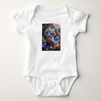 Body Para Bebê Broto de Cristal – Arte Fantástica de Dragão de Cr