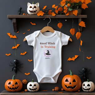 Body Para Bebê Bruxa Boa Personalizada em Treinamento –