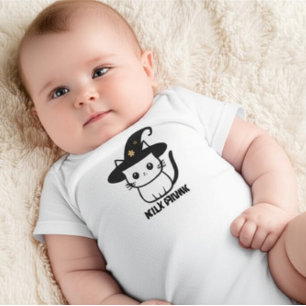 Body Para Bebê Bruxa de Gatinho Engraçado Personalizado para Hall