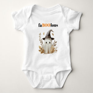 Body Para Bebê Bruxa Fantasma do Halloween do FaBOOlous Kid