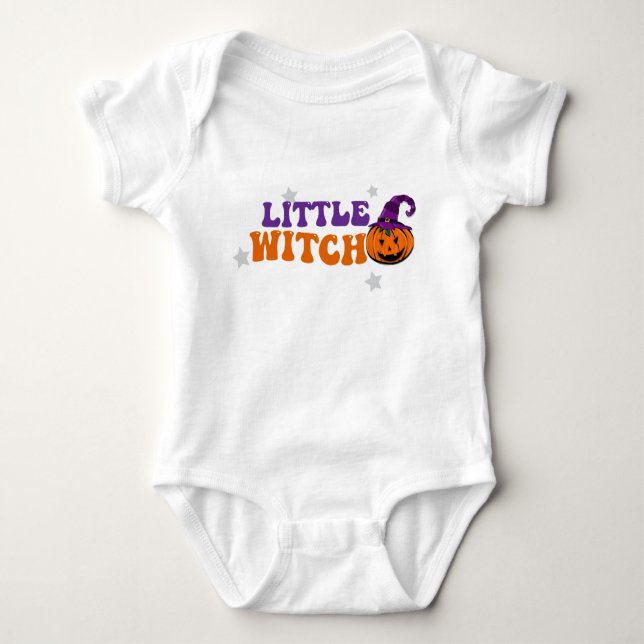 Body Para Bebê bruxaria, fantasia assustadora, halloween (Frente)