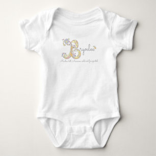 Body Para Bebê Brynlee dá nome a B monograma roupa
