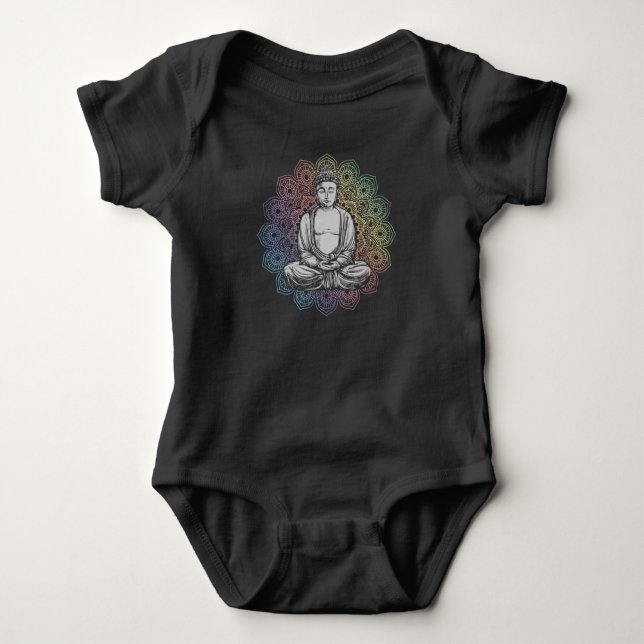 Body Para Bebê Buddha Mandala Yoga Budismo Espiritual (Frente)