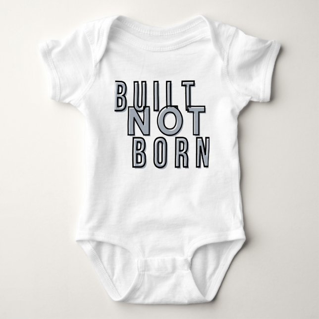 Body Para Bebê Built Not Born – Hustle & Discipline Text DT-Shirt (Frente)
