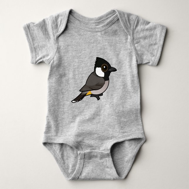 Body Para Bebê Bulbul-de-orelha-branca Birdorable (Frente)