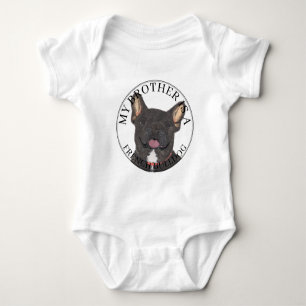 Body Para Bebê Buldogue Branco Brindle Personalizado