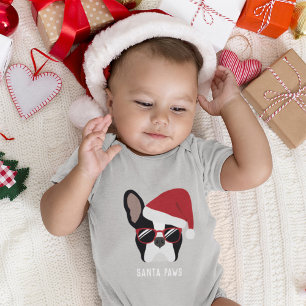 Body Para Bebê Buldogue Francês de Natal