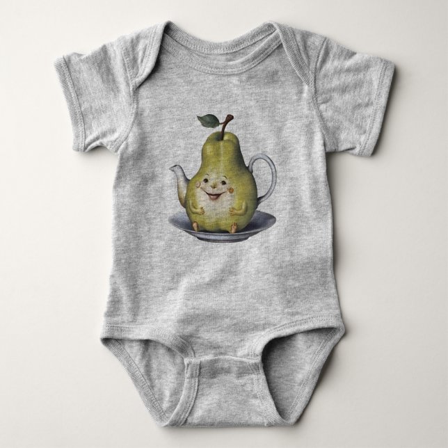 Body Para Bebê Bule de pera sorridente (Frente)