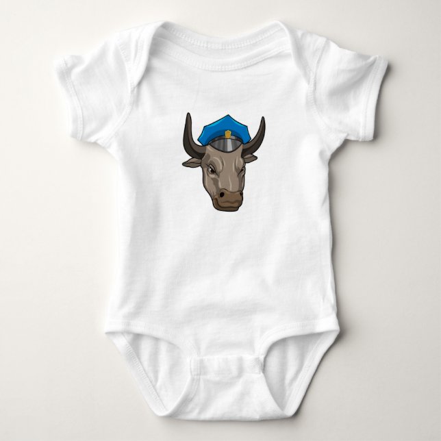 Body Para Bebê Bull como agente policial (Frente)
