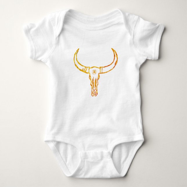 Body Para Bebê Bull Skull Jersey Bodycase (Frente)