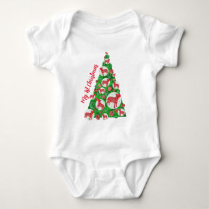 Body Para Bebê Bull Terrier Eng Dog Silhoule Árvore de Natal Verm