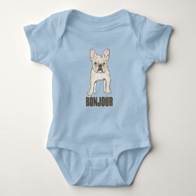 Body Para Bebê Bulldog Bonjour francês (Frente)