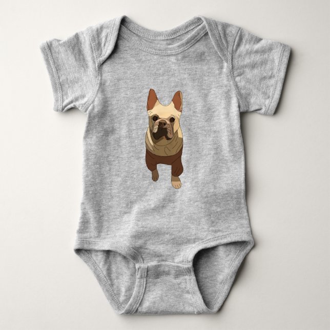 Body Para Bebê Bulldog Francês (Frente)