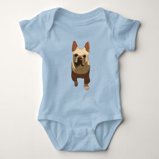 Body Para Bebê Bulldog Francês (Frente)