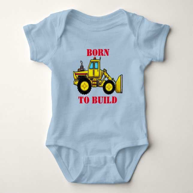 Body Para Bebê Bulldozer Baby Jersey (Frente)