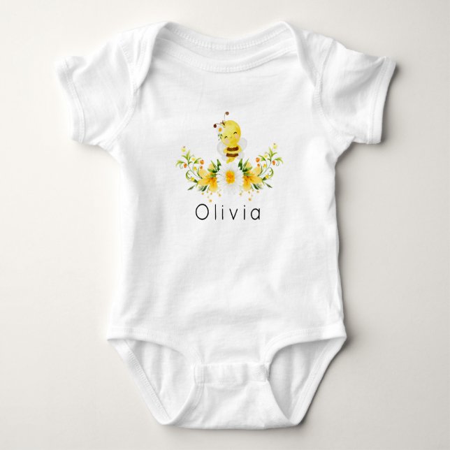 Body Para Bebê Bumble Bee Sweet to Bee aniversario (Frente)