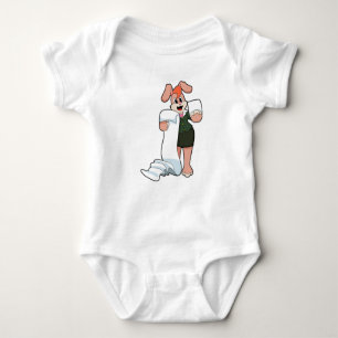 Body Para Bebê Bunny como Secretário com Papel