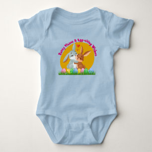 Body Para Bebê Bunny Kisses e desejos citadores de ovos