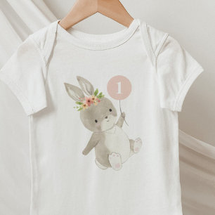 Body Para Bebê Bunny Primeiro Aniversário