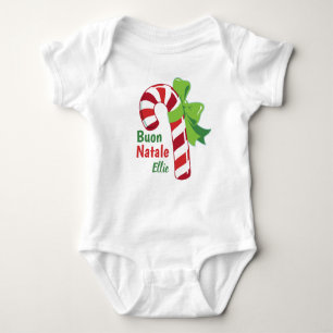 Body Para Bebê Buon Natale Candy Cane Babu Bodydress