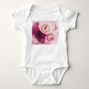 Body Para Bebê Buquê romântico de rosas: marca vintage.