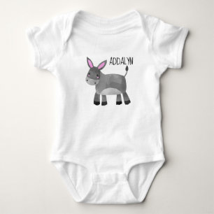 Body Para Bebê Burrinho Personalizado Fofo para Bebê e Criança