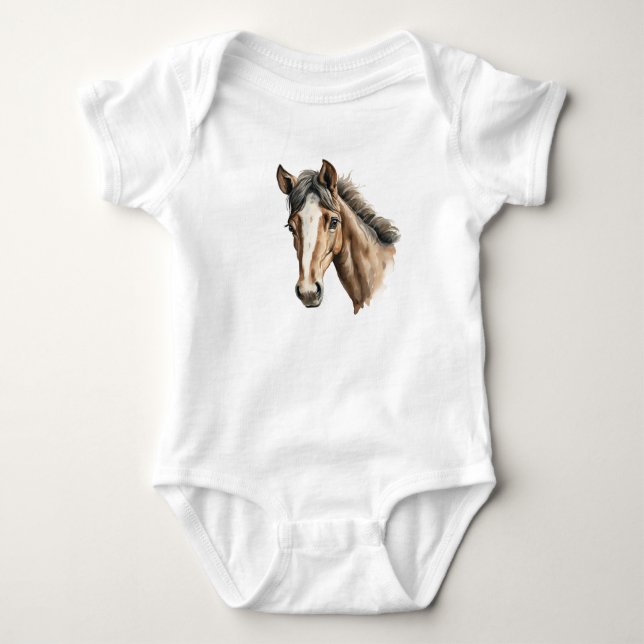 Body Para Bebê Cabeça de Pé Doce Cavalo (Frente)