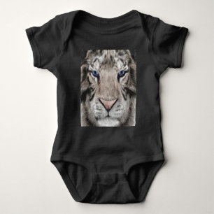 Body Para Bebê Cabeça de Tigre Branco Estética da Vida Selvagem