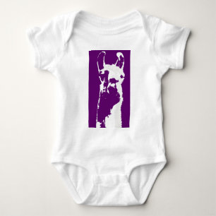 Body Para Bebê cabeça do lama no roxo