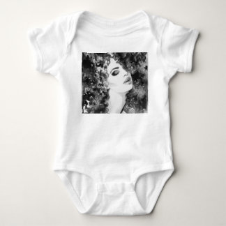 Body Para Bebê Cabelo Ondulado Graça: Beleza em Aquarela de Moda