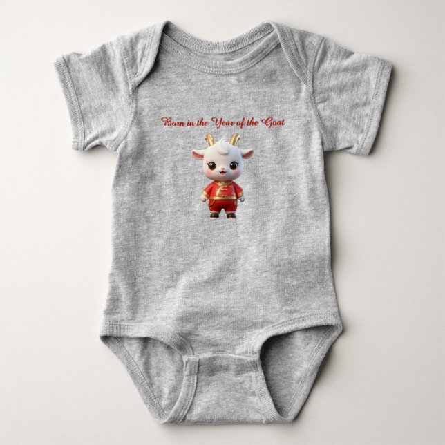Body Para Bebê Cabra bebê fofa nascida no Ano da Cabra (Frente)