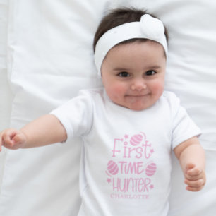 Body Para Bebê Caçador de Ovos de Páscoa Personalizado Fofo pela 