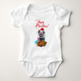Body Para Bebê Cachorrinho Yorkie Fofo Personalizável Natal Latin