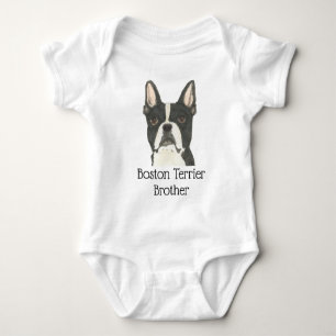Body Para Bebê Cachorro Boston Terrier Personalizável