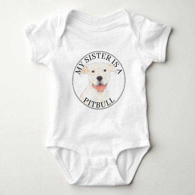 Body Para Bebê Cachorro Branco Grande Irmã (Frente)