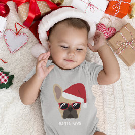 Body Para Bebê Cachorro Bulldogue Francês Fawn Luz de Natal