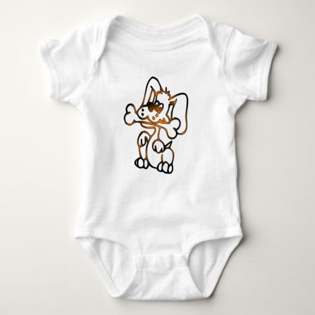 Body Para Bebê Cachorro Cachorro com Osso (Frente)