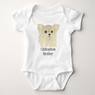 Body Para Bebê Cachorro Chihuahua de Pelo Longo Cor de Veado