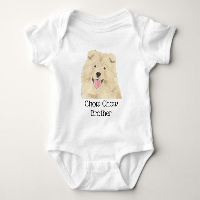 Body Para Bebê Cachorro Chow Chow Personalizado (Frente)