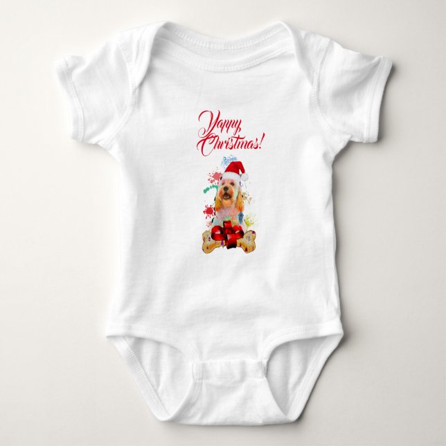Body Para Bebê Cachorro Cockapoo Fofo Personalizável Natal Latind (Frente)