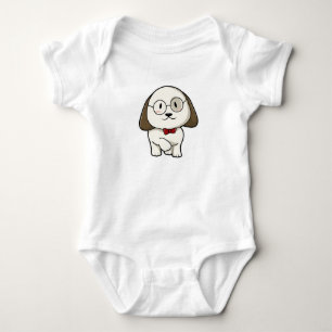 Body Para Bebê Cachorro com empate e óculos