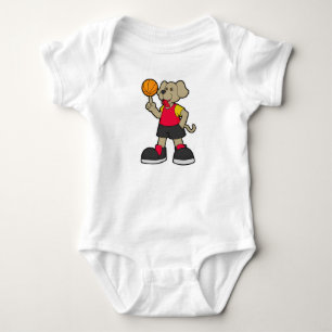 Body Para Bebê Cachorro como jogador de basquetebol