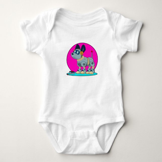 Body Para Bebê Cachorro como Robô (Frente)