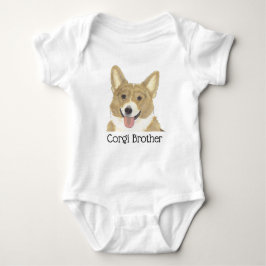 Body Para Bebê Cachorro Corgi Bege Branco Personalizado