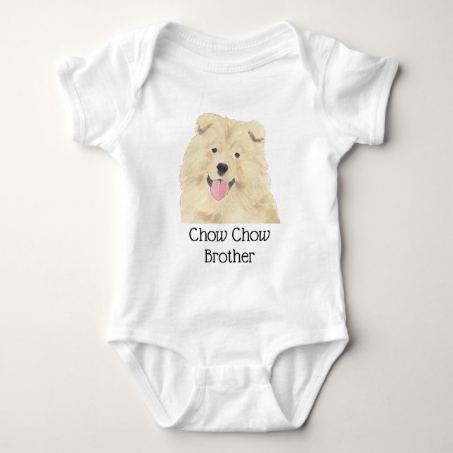 Body Para Bebê Cachorro de Chow Personalizado (Frente)