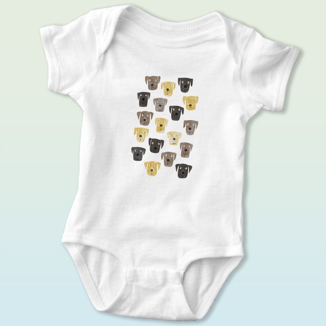 Body Para Bebê Cachorro de Retriever Labrador (Labrador retriever dog baby bodysuit)