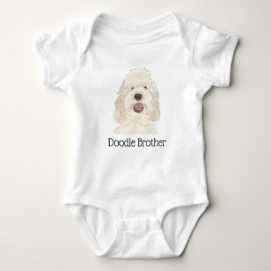 Body Para Bebê Cachorro Doodle Dourado Branco Personalizado